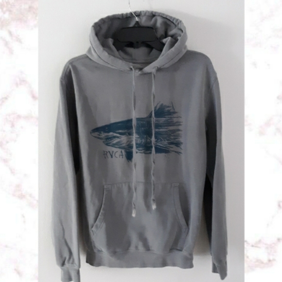 RVCA Shark Hoodie Size Small Sweatshirt - Picture 2 of 6